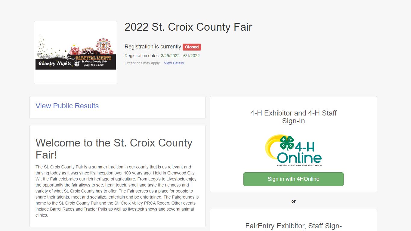 2022 St. Croix County Fair - FairEntry.com